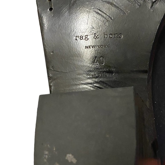 Rag and Bone Moto Black Leather Ankle Bootie Sullivan Buckle boots women Size 40 - Picture 9 of 10